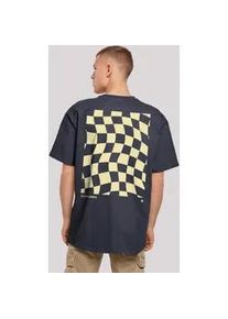 T-Shirt F4NT4STIC "Wavy Schach Muster" Gr. XS, blau (navy) Herren Shirts Print