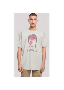 T-Shirt F4NT4STIC "David Bowie Aladdin Sane Distressed" Gr. XL, grau (lightasphalt) Herren Shirts Print