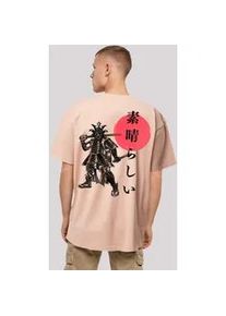 T-Shirt F4NT4STIC "Samurai Japan Grafik" Gr. XS, gelb (amber) Herren Shirts Print