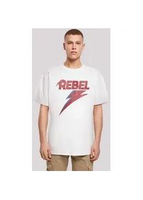 T-Shirt F4NT4STIC "David Bowie Rock Music Band Distressed Rebel" Gr. XL, weiß Herren Shirts Print