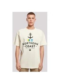 T-Shirt F4NT4STIC "Nordsee Nordic Coast Knut & Jan Hamburg" Gr. XXL, beige (sand) Herren Shirts Print