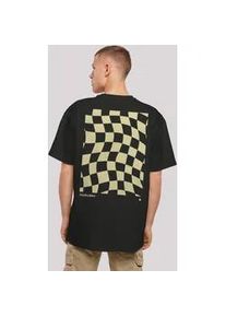 T-Shirt F4NT4STIC "Wavy Schach Muster" Gr. S, schwarz Herren Shirts Print