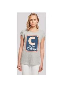 T-Shirt F4NT4STIC "Sesamstraße C is for Cookie" Gr. XL, grau (erdgrau) Damen Shirts Premium Qualität, Weihnachts-Kollection