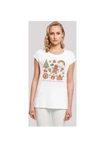 T-Shirt F4NT4STIC "Weihnachten Vibes Cozy Cute Winter" Gr. L, weiß Damen Shirts Premium Qualität, Weihnachts-Kollection