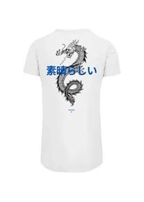 T-Shirt F4NT4STIC "PLUS SIZE Dragon Drache Japan" Gr. 5XL, weiß Herren Shirts Print