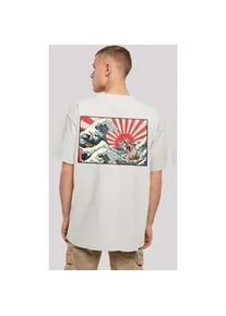 T-Shirt F4NT4STIC "Kanagawa Welle Japan" Gr. M, grau (lightasphalt) Herren Shirts Print