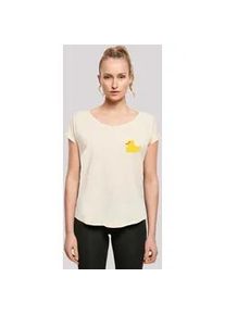 T-Shirt F4NT4STIC "Yellow Rubber Duck LONG" Gr. 4XL, beige (sandweiß) Damen Shirts Print