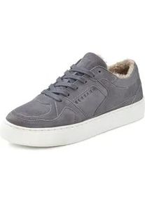 Sneaker ELBSAND Gr. 41, blau (rauchblau) Damen Schuhe Skaterschuh Plateausneaker Wintersneaker, Schnürhalbschuh aus Leder mit kuscheligem Innenfutter