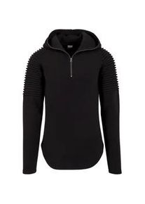 Hoodie Urban Classics "Urban Classics Herren Pleat Sleeves Terry Hoody" Gr. S, schwarz Herren Sweatshirts