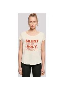 T-Shirt F4NT4STIC "Silent Night Holy Weihnachten" Gr. 3XL, weiß (sandweiß) Damen Shirts Print