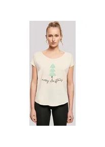 T-Shirt F4NT4STIC "Merry Christmas Weihnachten" Gr. 4XL, weiß (sandweiß) Damen Shirts Print