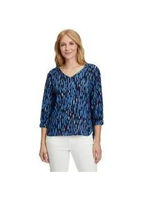 BETTY & CO Schlupfbluse BETTY & CO "Betty Co mit Print" Gr. 38, blau (dunkelblau, blau) Damen Blusen