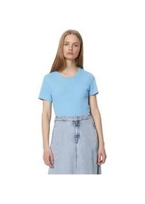 Marc O'Polo T-Shirt MARC O'POLO DENIM "aus Rippjersey" Gr. XS, blau (hellblau) Damen Shirts