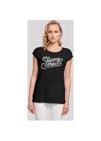 T-Shirt F4NT4STIC "Sesamstraße Coloured lettering" Gr. M, schwarz Damen Shirts Premium Qualität, Weihnachts-Kollection