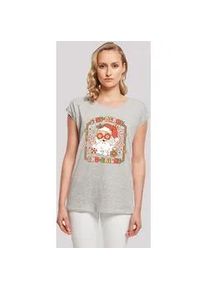 T-Shirt F4NT4STIC "Stay Merry And Bright Hippie Santa" Gr. S, grau (erdgrau) Damen Shirts Premium Qualität, Weihnachts-Kollection