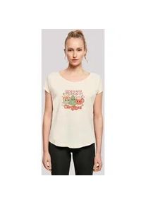 T-Shirt F4NT4STIC "Merry Weihnachten Cozy And Cute" Gr. 5XL, weiß (sandweiß) Damen Shirts Premium Qualität, Weihnachts-Kollection