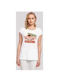 T-Shirt F4NT4STIC "Tis The Season Weihnachten Drivin Home" Gr. M, weiß Damen Shirts Premium Qualität, Weihnachts-Kollection