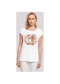 T-Shirt F4NT4STIC "Let It Snow Weihnachten Gingerbread" Gr. L, weiß Damen Shirts Premium Qualität, Weihnachts-Kollection