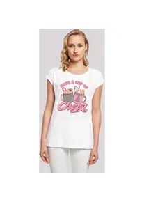 T-Shirt F4NT4STIC "Have a Cup of Cheer Weihnachten" Gr. 5XL, weiß Damen Shirts Premium Qualität, Weihnachts-Kollection