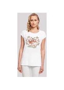 T-Shirt F4NT4STIC "Weihnachten Hippie Santa And Reindeer" Gr. S, weiß Damen Shirts Premium Qualität, Weihnachts-Kollection