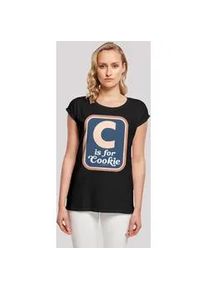 T-Shirt F4NT4STIC "Sesamstraße C is for Cookie" Gr. M, schwarz Damen Shirts Premium Qualität, Weihnachts-Kollection