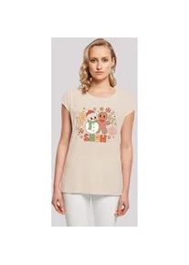 T-Shirt F4NT4STIC "Let It Snow Weihnachten Gingerbread" Gr. 4XL, weiß (sandweiß) Damen Shirts Premium Qualität, Weihnachts-Kollection