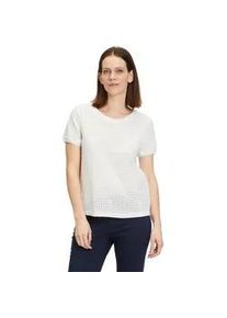 BETTY & CO Shirtbluse BETTY & CO "Betty Co Blusenshirt mit Spitze" Gr. 44, weiß (rohweiß) Damen Blusen