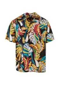 Kurzarmhemd Urban Classics "Urban Classics Herren Viscose AOP Resort Shirt" Gr. 5XL, US-Größen, bunt (toucans) Herren Hemden