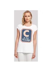 T-Shirt F4NT4STIC "Sesamstraße C is for Cookie" Gr. XXL, weiß Damen Shirts Premium Qualität, Weihnachts-Kollection