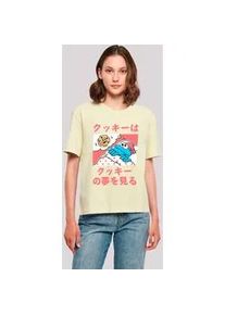 T-Shirt F4NT4STIC "Sesamstraße Cookie Dreams" Gr. 3XL, gelb (softgelb) Damen Shirts Premium Qualität