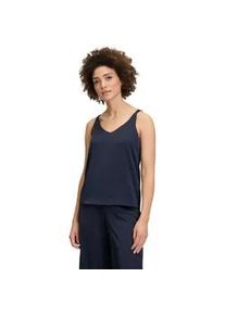 Satinbluse Vera Mont "Vera Mont Satin-Bluse mit V-Ausschnitt" Gr. 40, blau (night sky) Damen Blusen