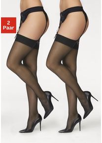 Lascana Strapsstrümpfe schwarz Gr. 32/34 für Damen. Elastisch