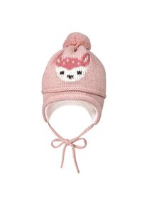 MaxiMo Girl-Mütze Reh ausgenäht mit Pompon und Futter Mütze Kinder (Gr 47 cm |rosa)