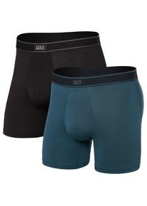 SAXX Daytripper Boxer Brief Fly 2-Pack Kunstfaserunterwäsche Men (Gr S |blau/schwarz)
