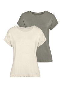 Vivance Kurzarmshirt 'mit Gummizug im Bund' mehrfarbig Gr. 32/34 für Damen. Mit Rundhals. Figurumspielend