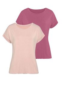 Vivance Kurzarmshirt 'mit Gummizug im Bund' mehrfarbig Gr. 32/34 für Damen. Mit Rundhals. Figurumspielend