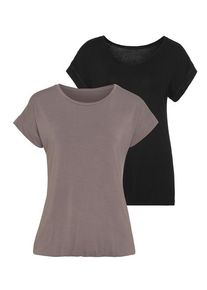 Vivance Kurzarmshirt 'mit Gummizug im Bund' mehrfarbig Gr. 32/34 für Damen. Mit Rundhals. Figurumspielend