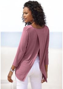 Lascana 3/4-Arm-Shirt 'mit modischem Schlitz am Rücken' pink Gr. 32/34 für Damen. Mit Rundhals. Bequem. Nachhaltig.