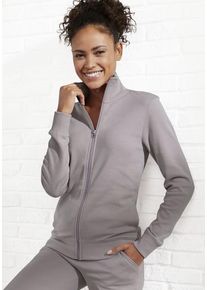 BENCH. LOUNGEWEAR Sweatjacke pink Gr. 32/34 für Damen. Mit Logodruck, Logostickerei. Bequem. Nachhaltig.