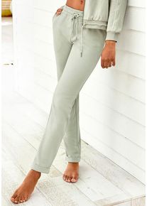H.I.S. H.I.S Sweathose mehrfarbig Gr. 32/34 für Damen. Mit Logoschriftzug, Logostickerei, Kordelzug. Bequem. Nachhaltig.