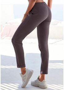 H.I.S. H.I.S Sweathose dunkelbraun Gr. 32/34 für Damen. Mit Logostickerei, Kordelzug, Logoschriftzug. Bequem. Nachhaltig.