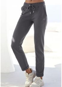 H.I.S. H.I.S Sweathose grau Gr. 32/34 für Damen. Mit Logostickerei, Kordelzug, Logoschriftzug. Bequem. Nachhaltig.