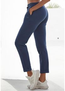 H.I.S. H.I.S Sweathose blau Gr. 32/34 für Damen. Mit Logostickerei, Kordelzug, Logoschriftzug. Bequem. Nachhaltig.