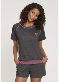 Vivance Dreams Shorty mehrfarbig Gr. 52/54 für Damen. Rundhals und Kontrastnaht, Kontraststreifen, Druck. Basic