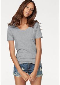 Vivance T-Shirt 'aus elastischer Baumwoll-Qualität' mehrfarbig Gr. 32/34 für Damen. Mit tiefer Rundhals. Bequem. Nachhaltig.
