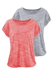 Beach Time BEACHTIME Kurzarmshirt 'mit Struktureffekt' mehrfarbig Gr. 32/34 für Damen. Mit Rundhals. Bequem