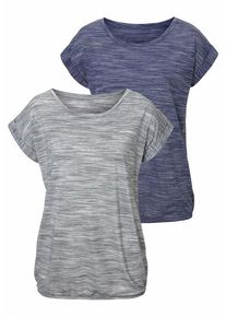 Beach Time BEACHTIME Kurzarmshirt 'mit Struktureffekt' mehrfarbig Gr. 32/34 für Damen. Mit Rundhals. Bequem