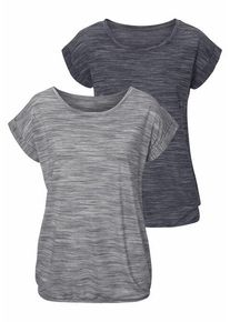 Beach Time BEACHTIME Kurzarmshirt 'mit Struktureffekt' mehrfarbig Gr. 32/34 für Damen. Mit Rundhals. Bequem