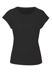 Vivance Kurzarmshirt 'mit dekorativem Häkeleinsatz' schwarz Gr. 32/34 für Damen. Mit Rundhals. Normal. Nachhaltig.
