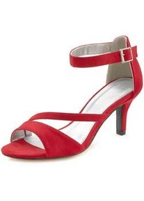 Sandalette Lascana Gr. 42, rot Damen Schuhe Sandalette Riemchensandale High-Heel-Sandalette,Riemchensandalette,Sommerschuh mit Riemchen VEGAN